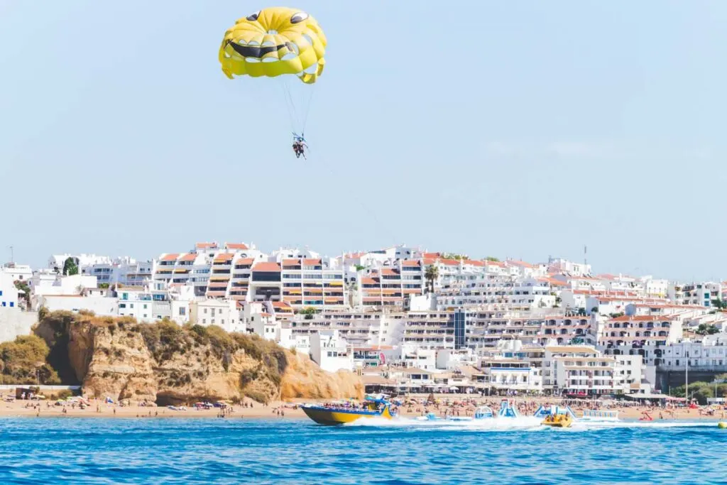Parasailing is one of the most fun things to do in Albufeira.