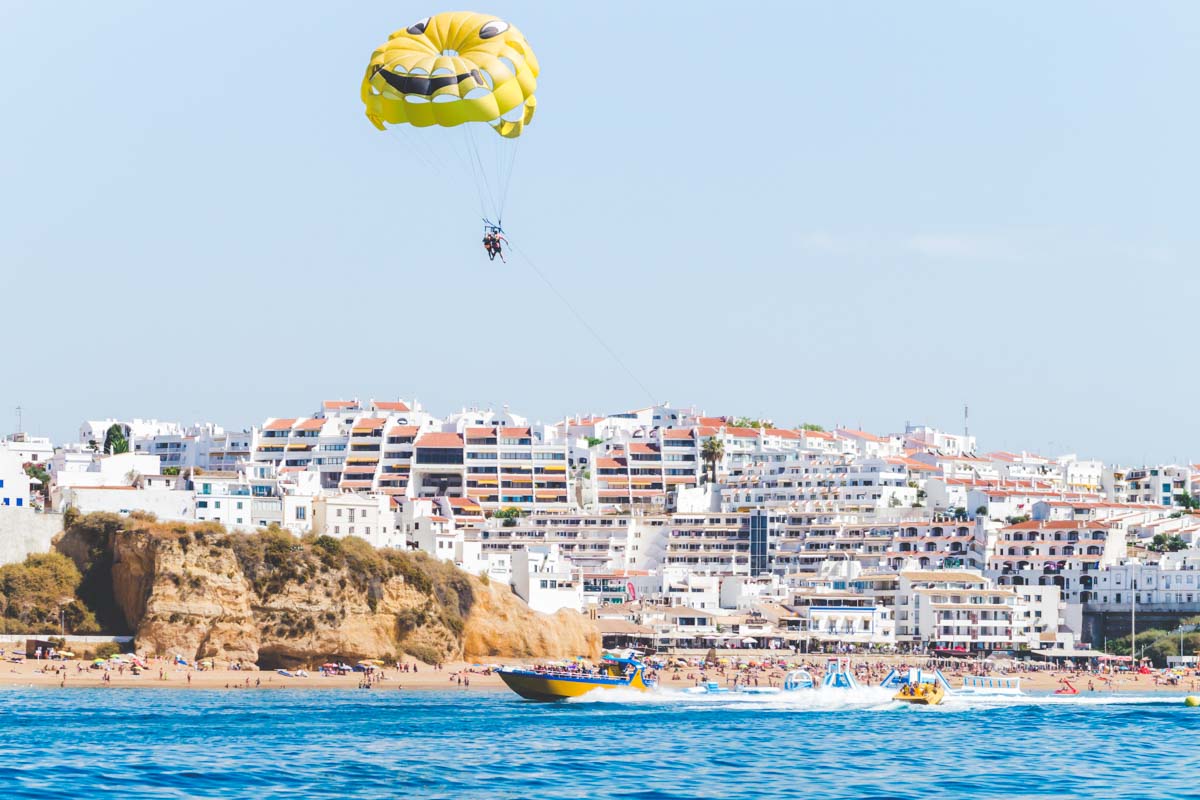 Parasailing is one of the most fun things to do in Albufeira.