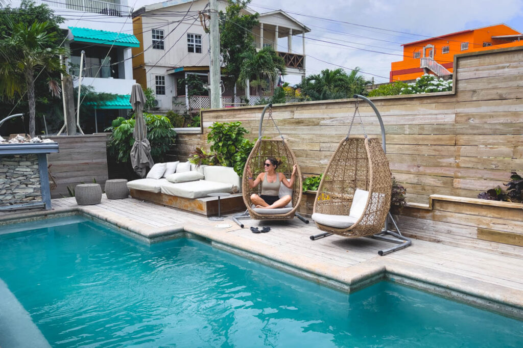 Head to the pool at Drift Inn in San Pedro, Belize.