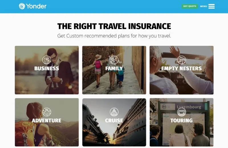 Yonder screenshot best long term travel insurance