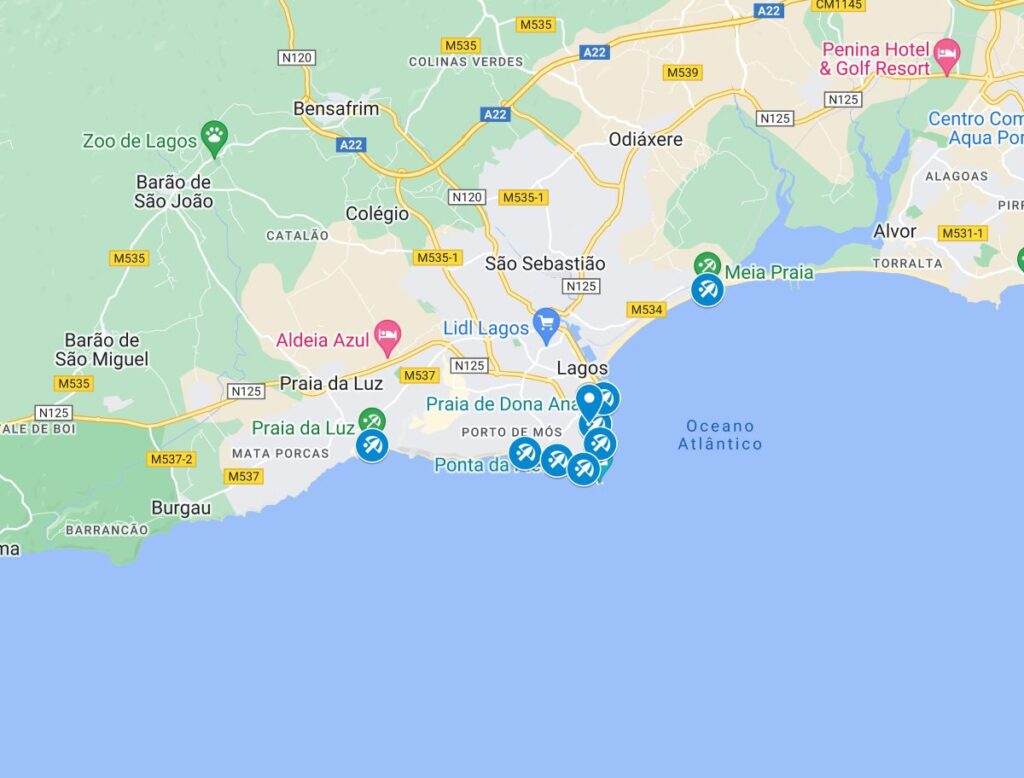 Beaches in Lagos map
