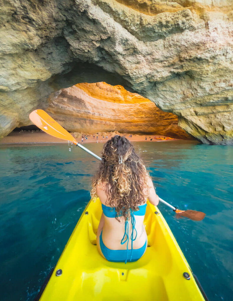 Kayaking Benagil Cave entrance