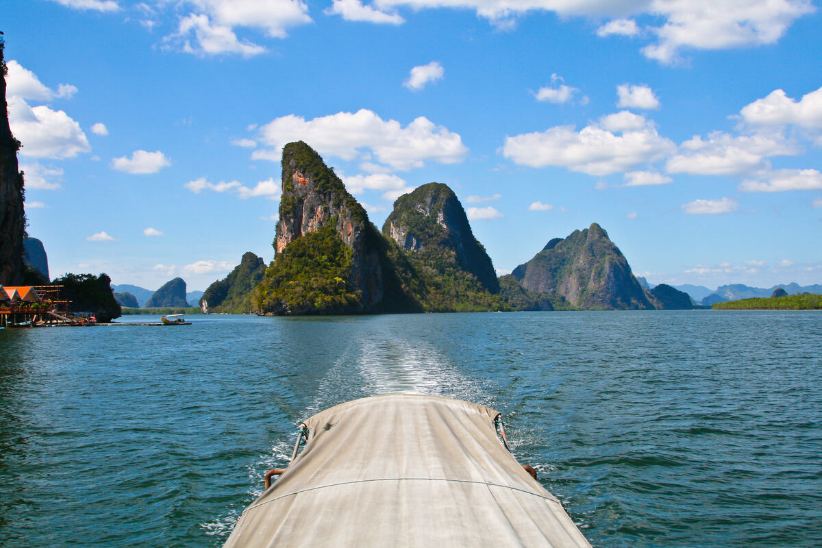 Limestone islands in Phang Nga Bay on a Krabi island tour