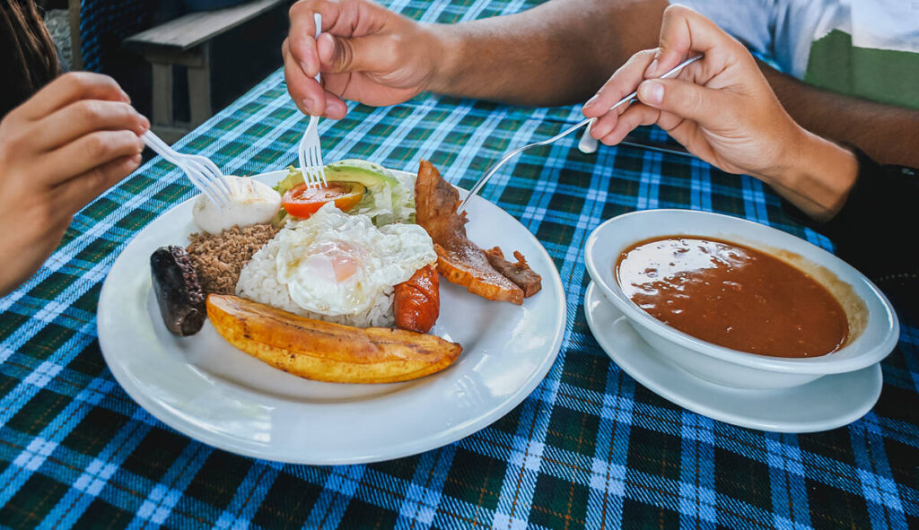 Bandeja Paisa Colombian food on a Medellin tour