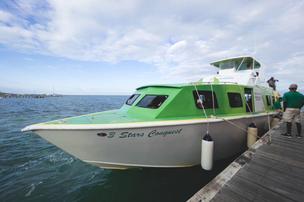 Ferry ride from Belize City to Caye Caulker