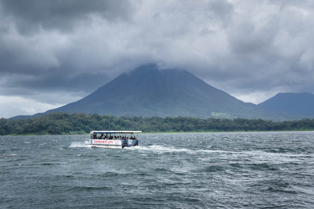 Arenal Lake and volcano views from the boat.