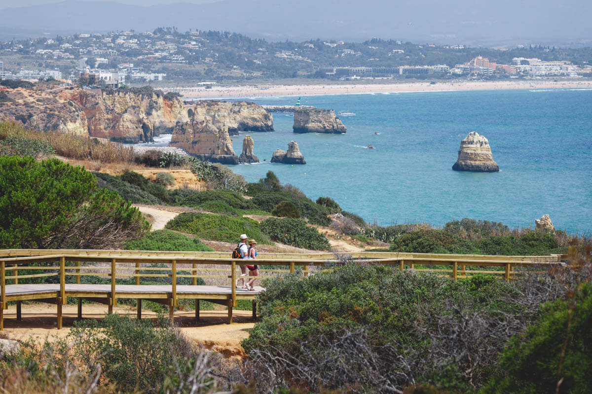Walk along the boardwalk at Ponta da Piedade in Lagos.