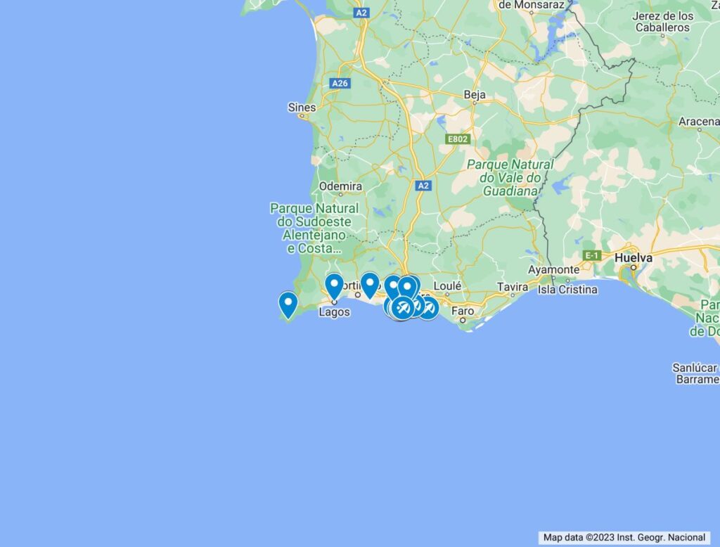 Things to do in Albufeira map