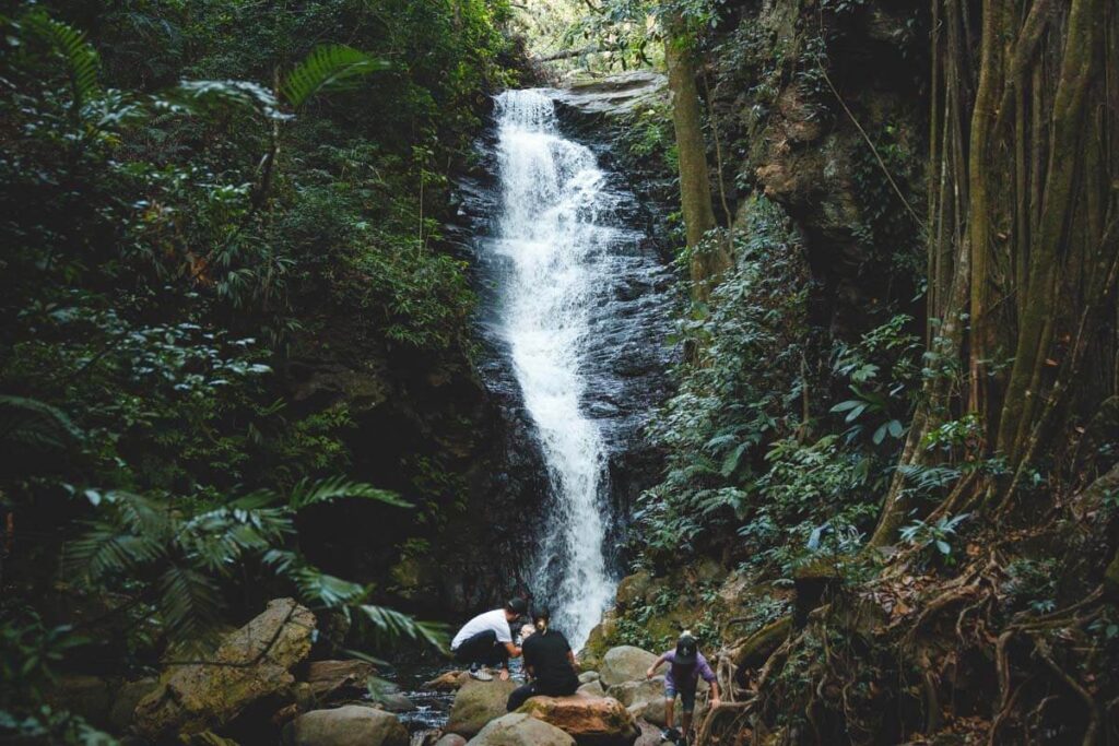 Hiking at Catarata los Murcielagos falls in Monteverde