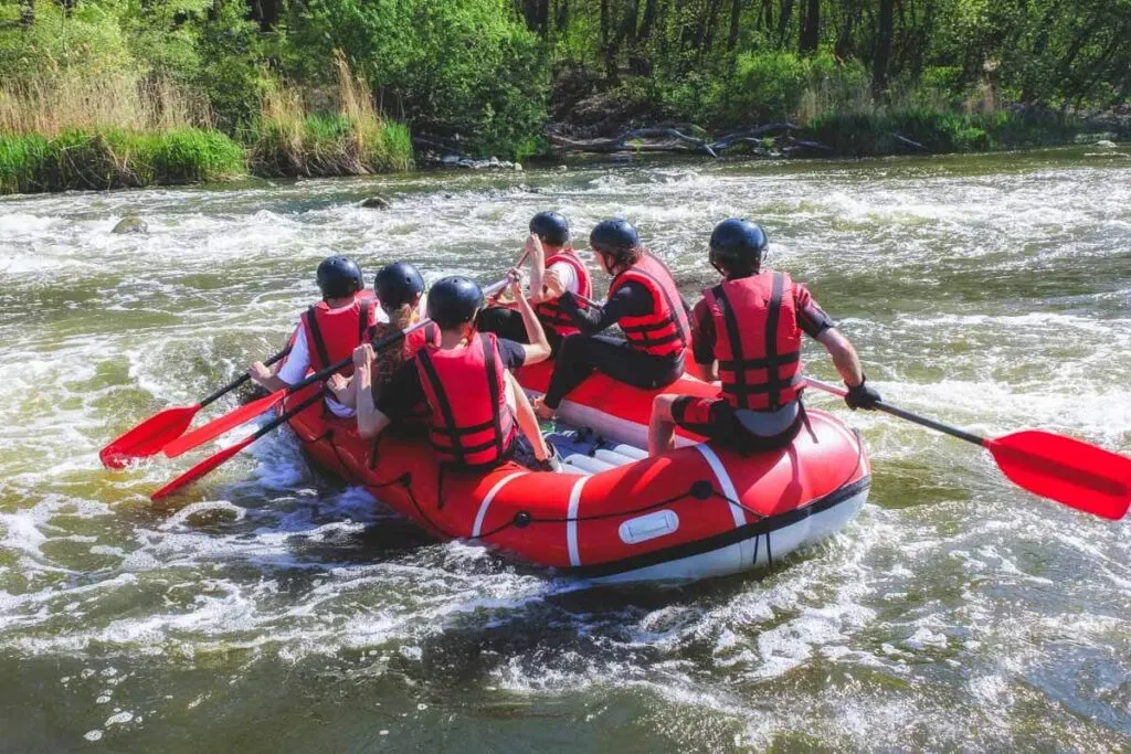 A white water rafting group tour in Costa Rica.