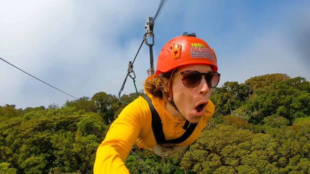 Ziplining in Monteverde superman style. Definitely one of the best things to do in Monteverde!