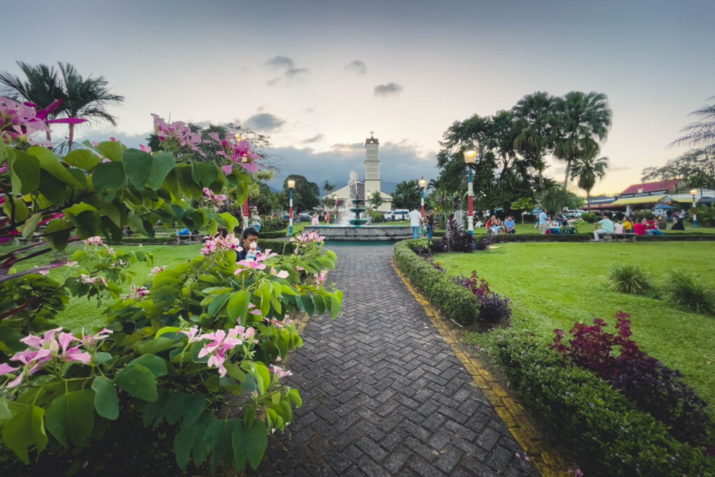 Crowds of people enjoying their time at Parque de la Fortuna.