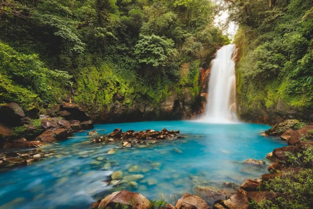 Rio Celeste waterfall in Costa Rica.