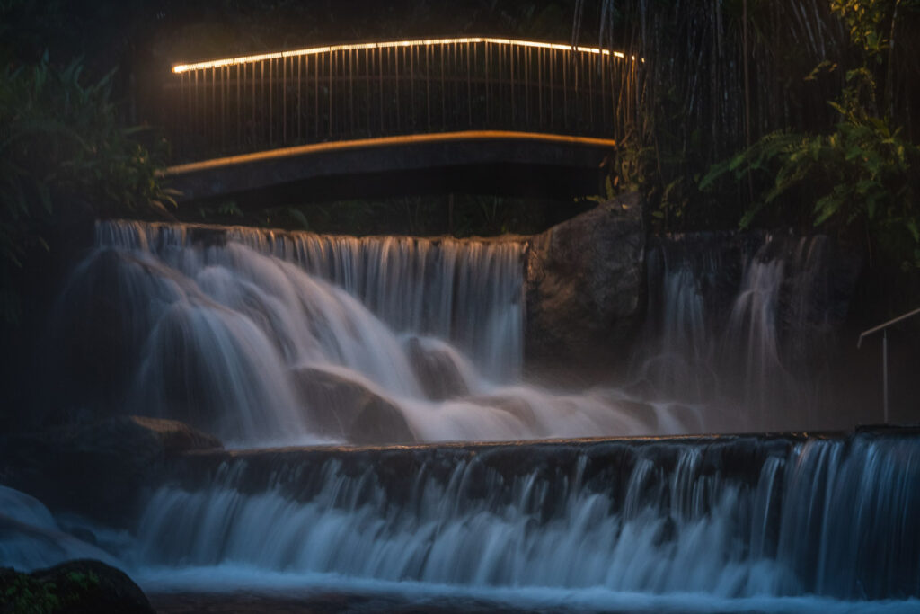 Tabacon Natural Hot Springs Bridge , one of the most famous places to go in La Fortuna.