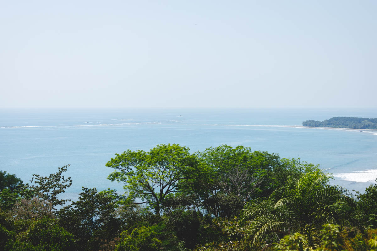 A view of the whale tail at high tide from the Mirador Don Roger restaurant.