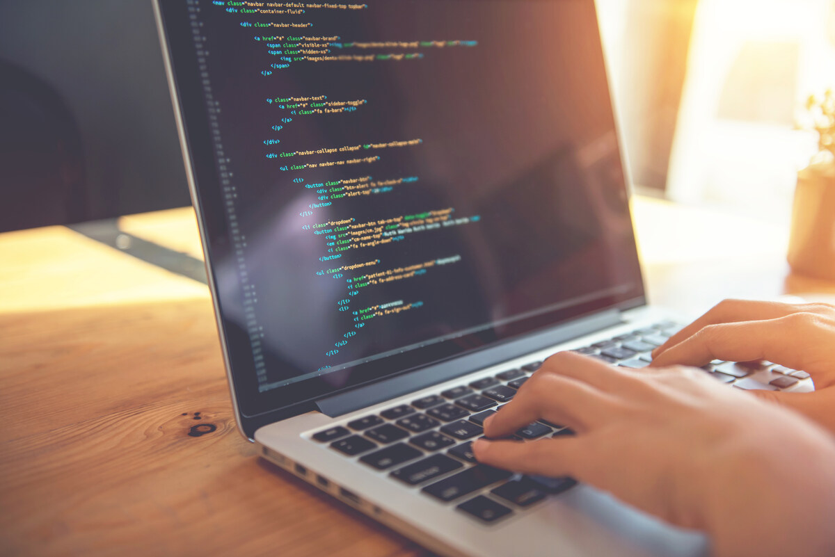 Code on a laptop screen