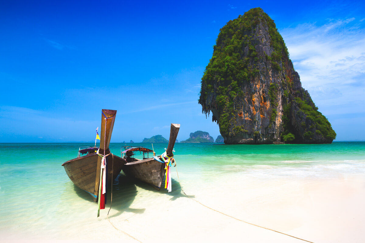 Boat on one of the best Beaches in Krabi