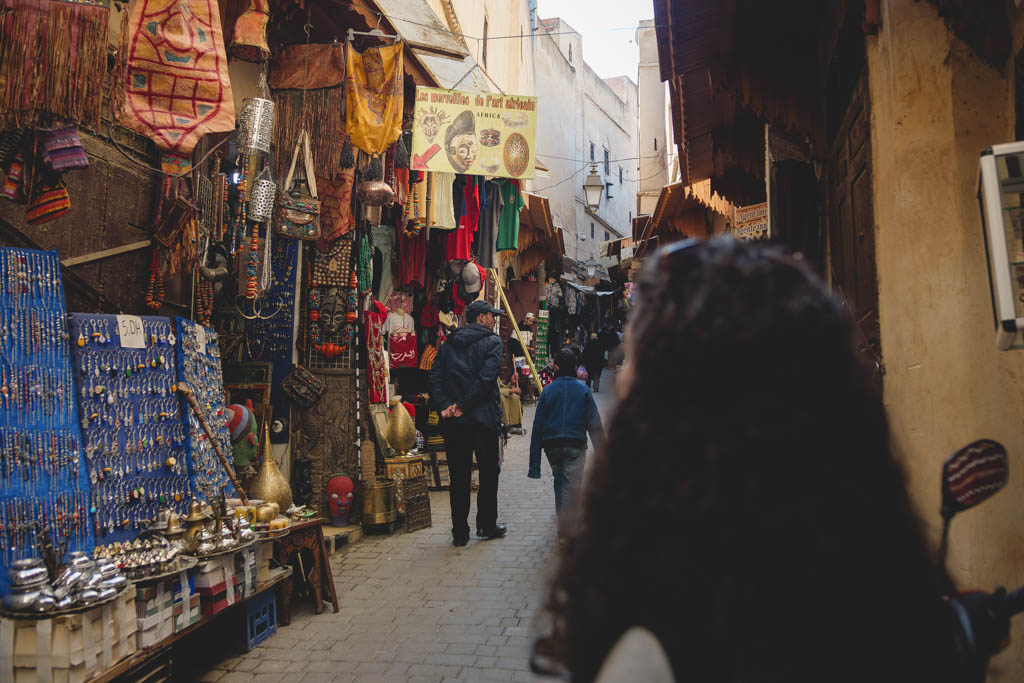 Nina exploring the markets in the Fes Medina.