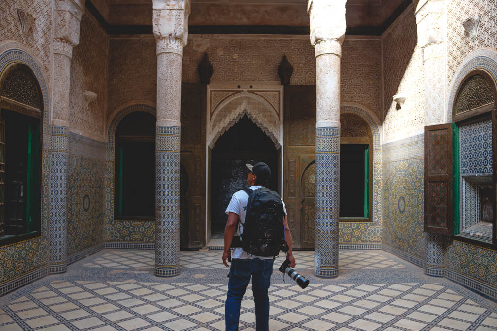 Garrett exploring the inside of Telouet Kasbah in Morocco.