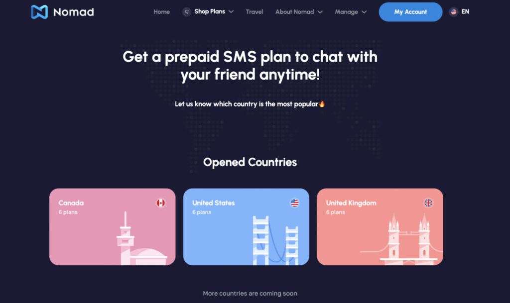 SMS options for Nomad eSIM