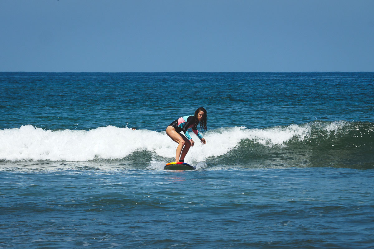 Me attempting to surf on some nice little waves in Sayulita.