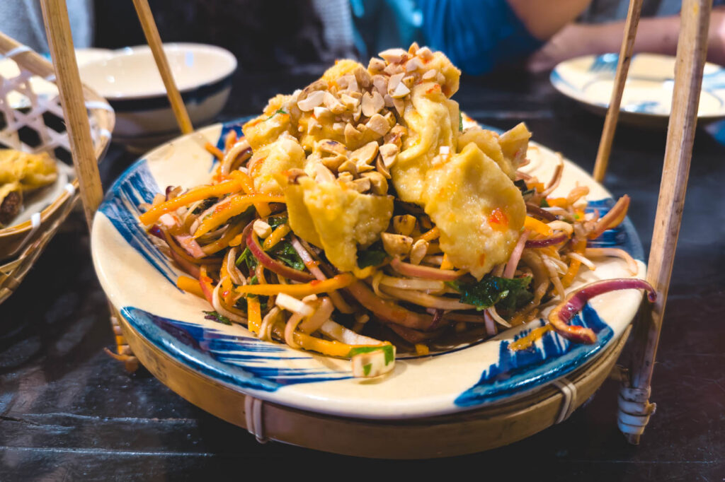 A bow of Vietnamese noodles in Cai Mai 2 restaurant in Hanoi.