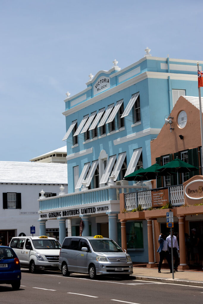 Taxi's outside of stores in Hamilton