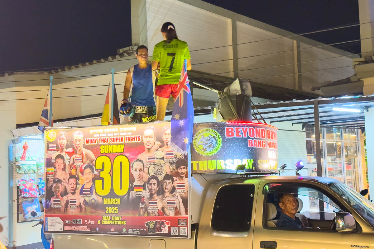 Muy Thai people on a truck
