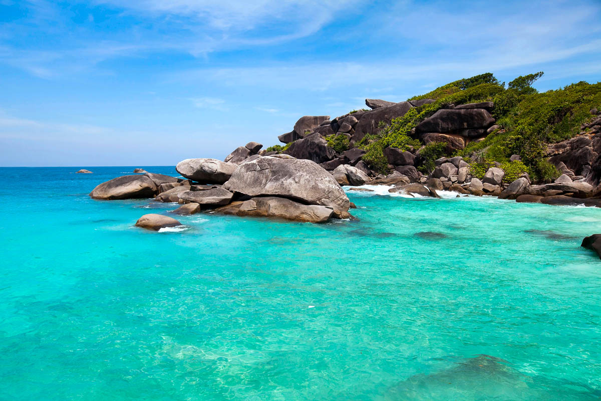 Similan island rocks and blue water