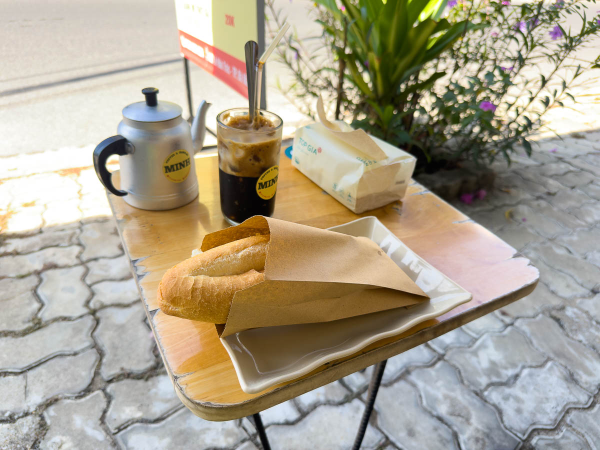 Bahn Mi on a small table.