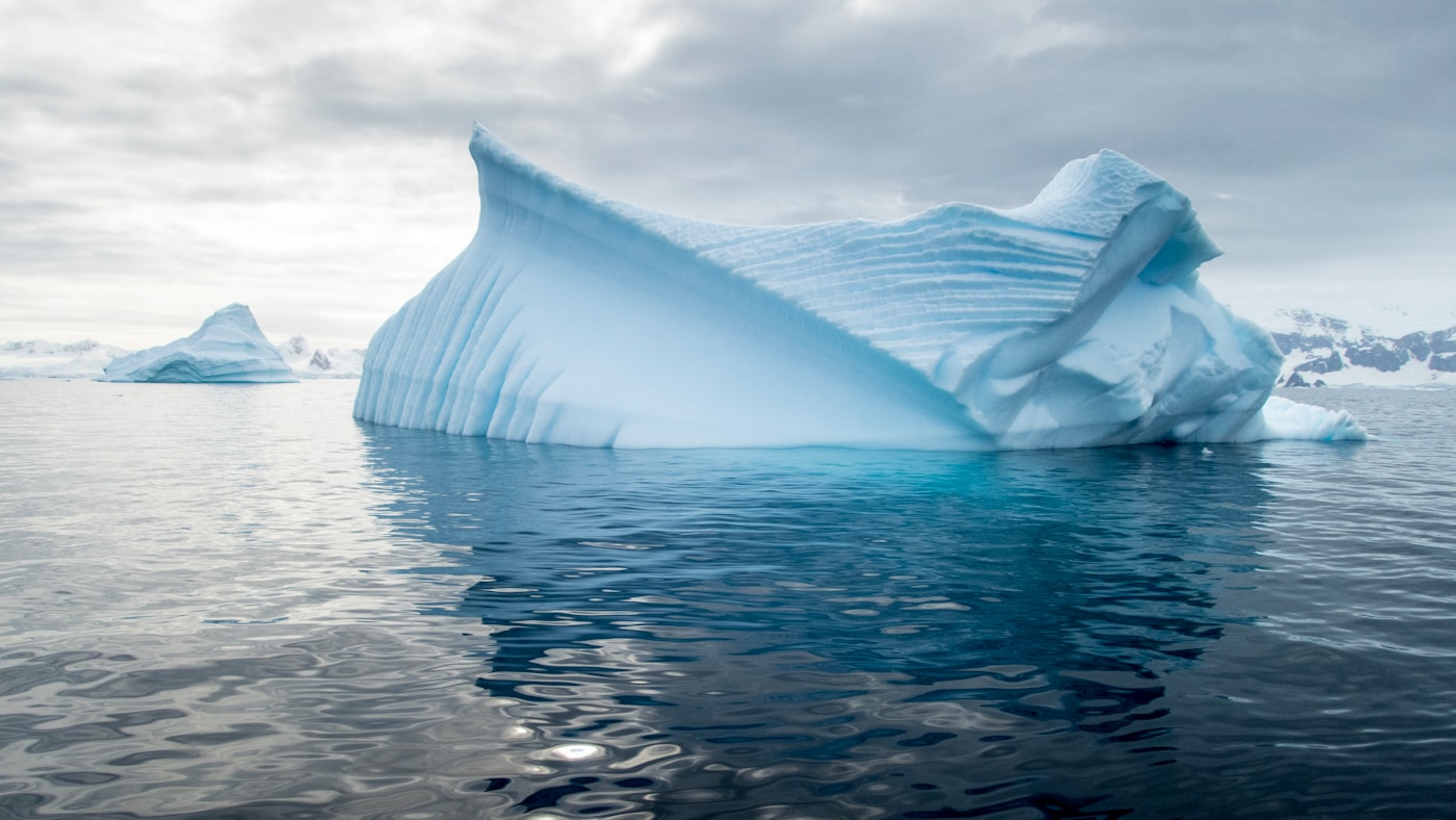 glacier surrounded water