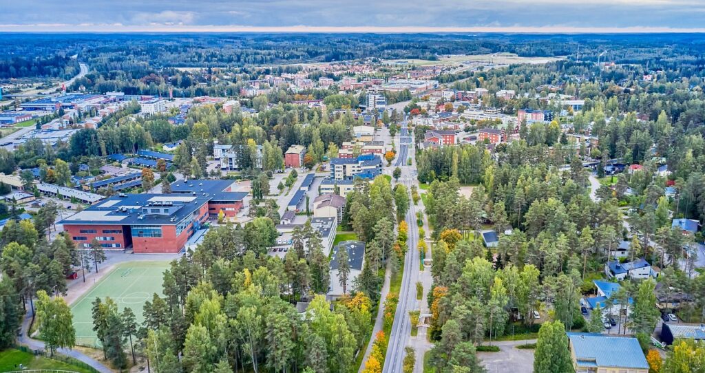 city, nummela, finland, vihti, nature, buildings, urban, trees, aerial view