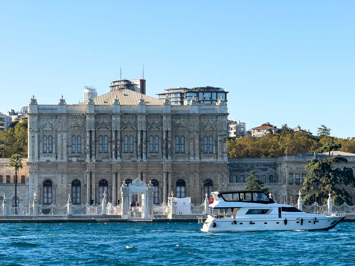 Dolmabahçe Palace from the water.