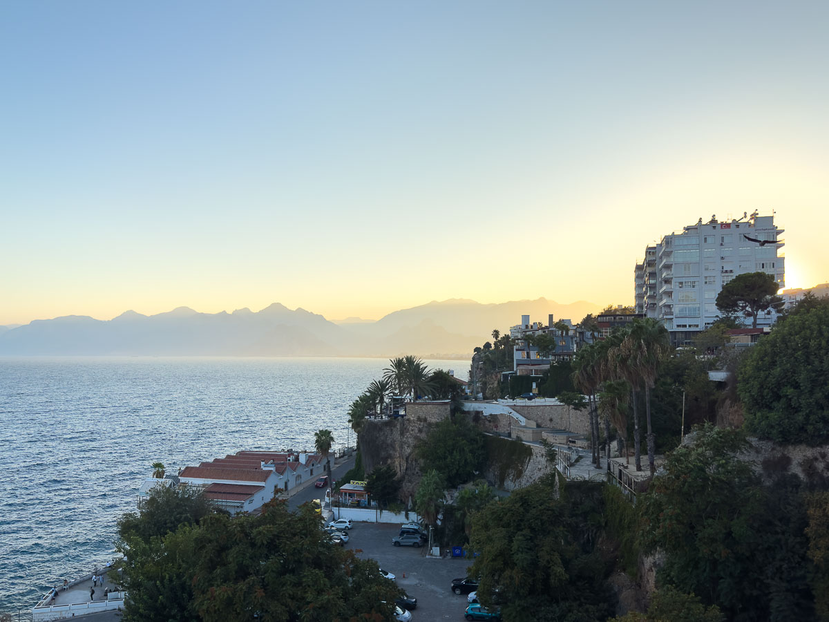 Kaleici Panoramic Elevator and viewpoint with mountains.