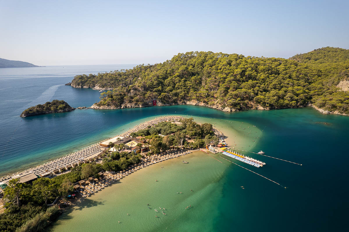 Aerial of Blue Lagoon in Oludeniz.