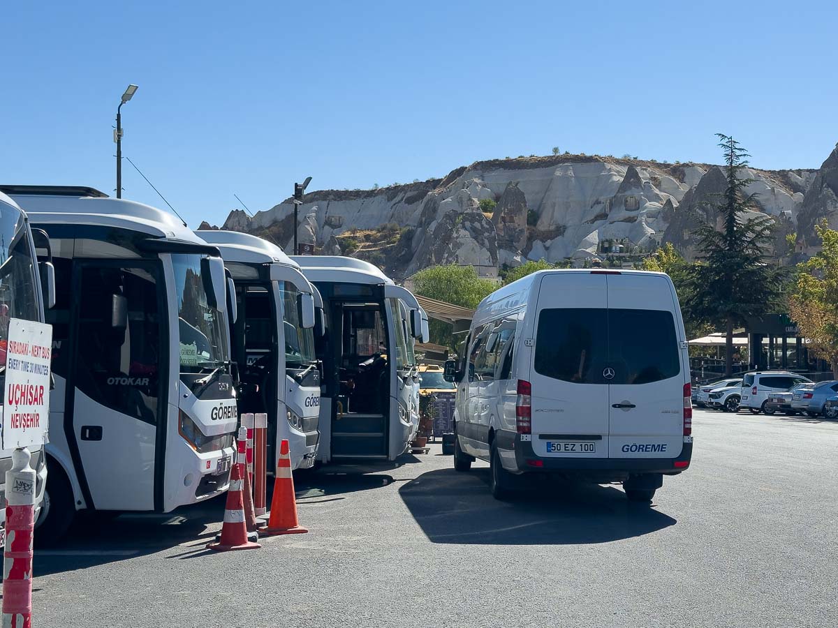 Buses in Cappadocia.