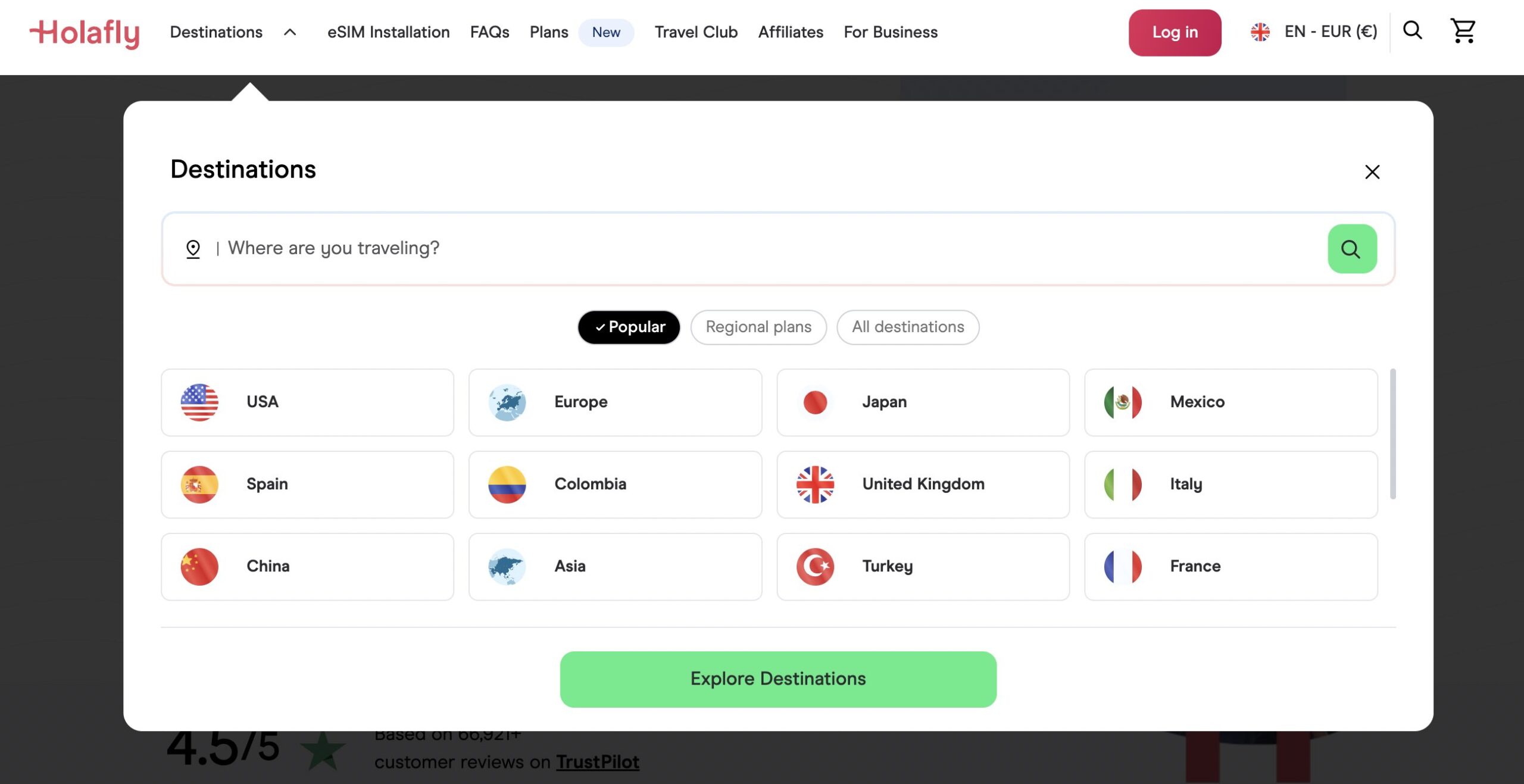 Holafly country list