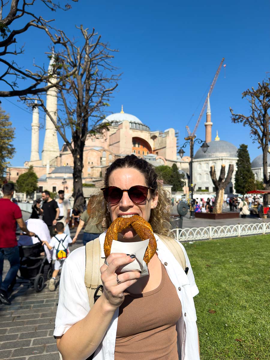 nina Eating Simit.