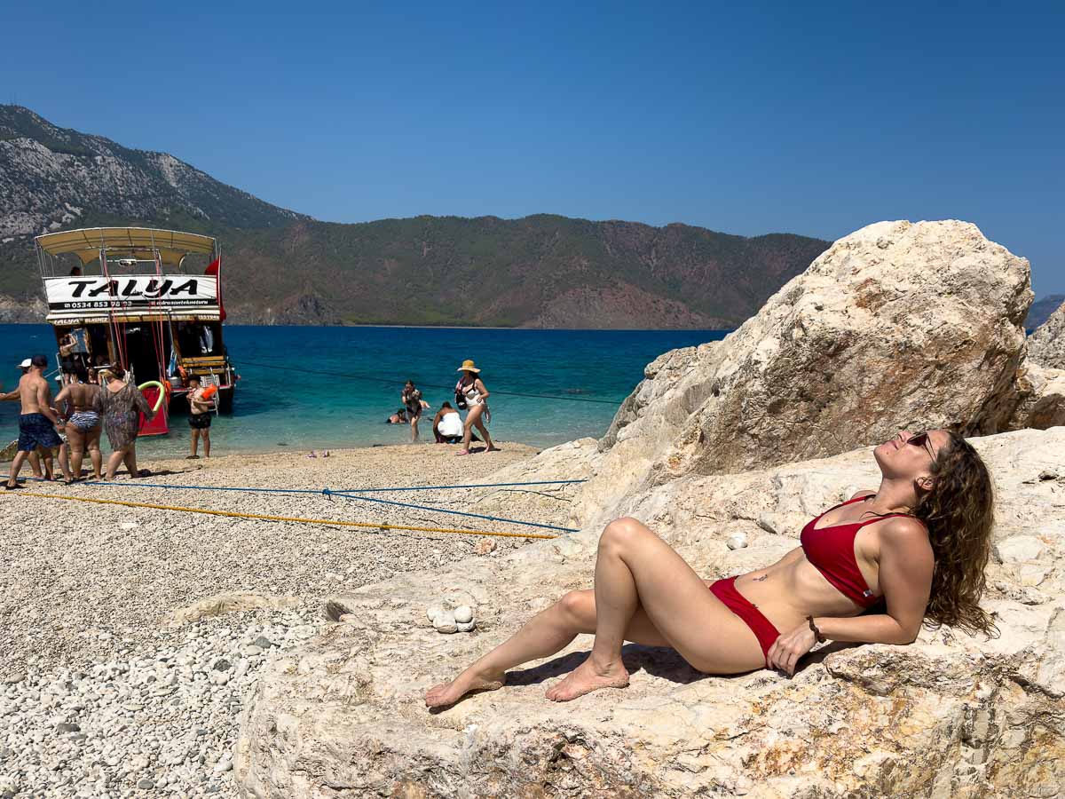 nina on rock at suluada island