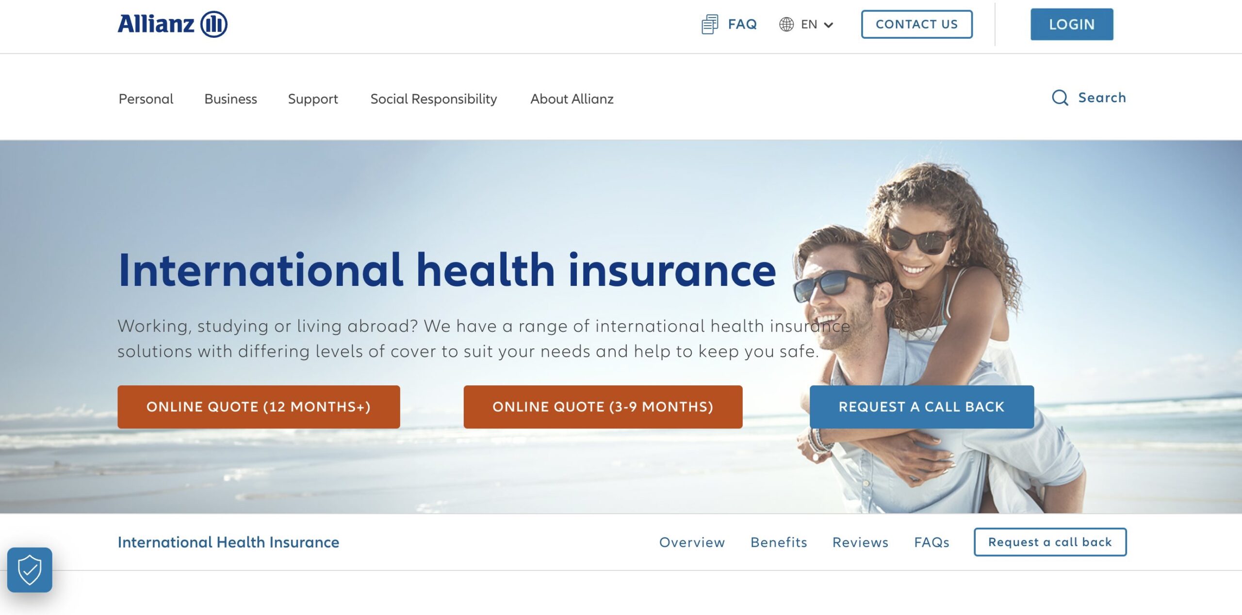Allianz insurance screenshot.