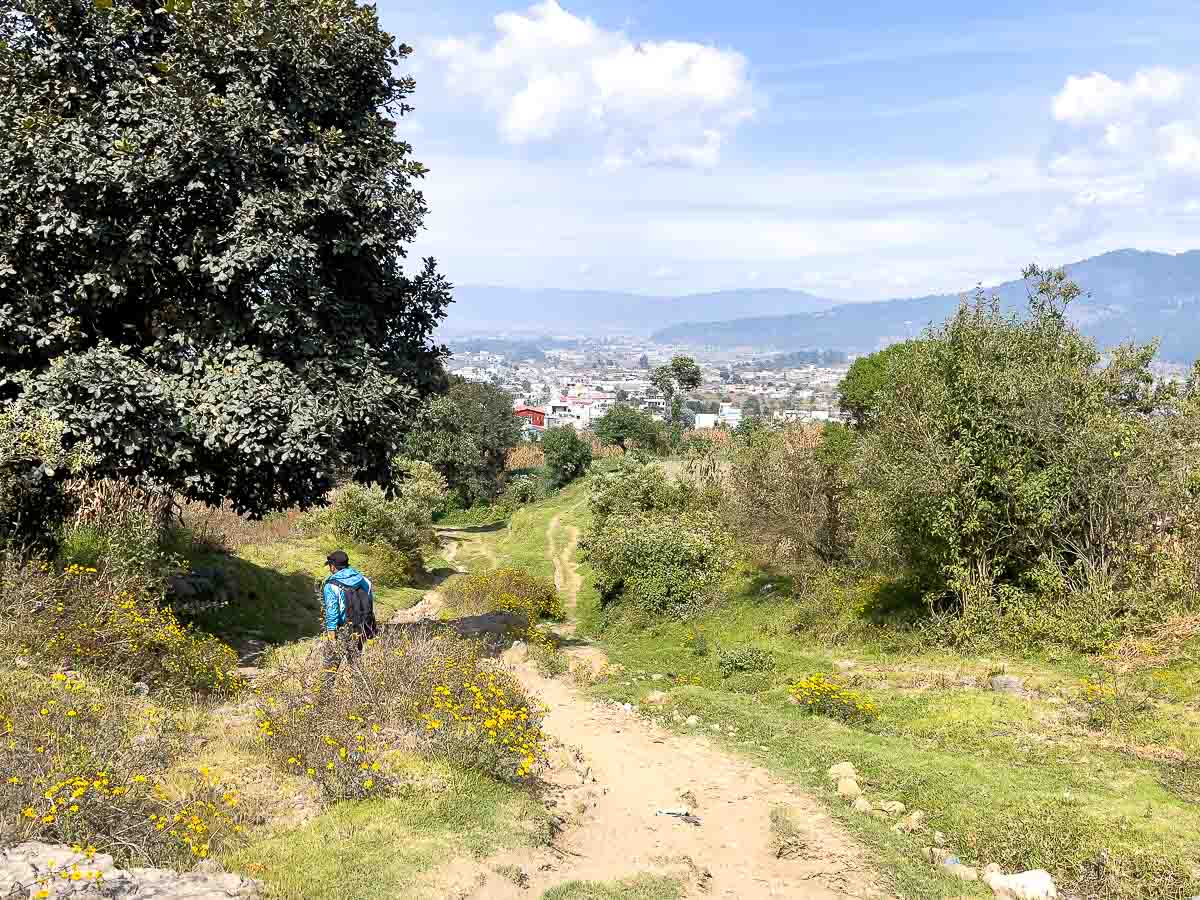 Start of hike looking back towards town.