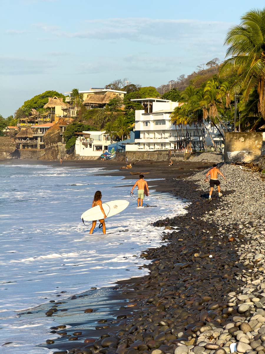 El Tunco El Salvador- surfer on beach