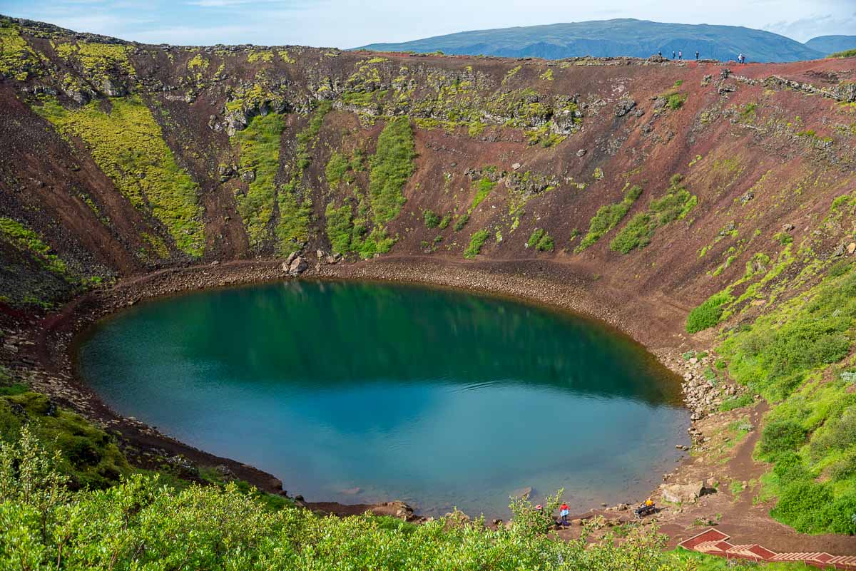 Kerid volcanic crater lake 