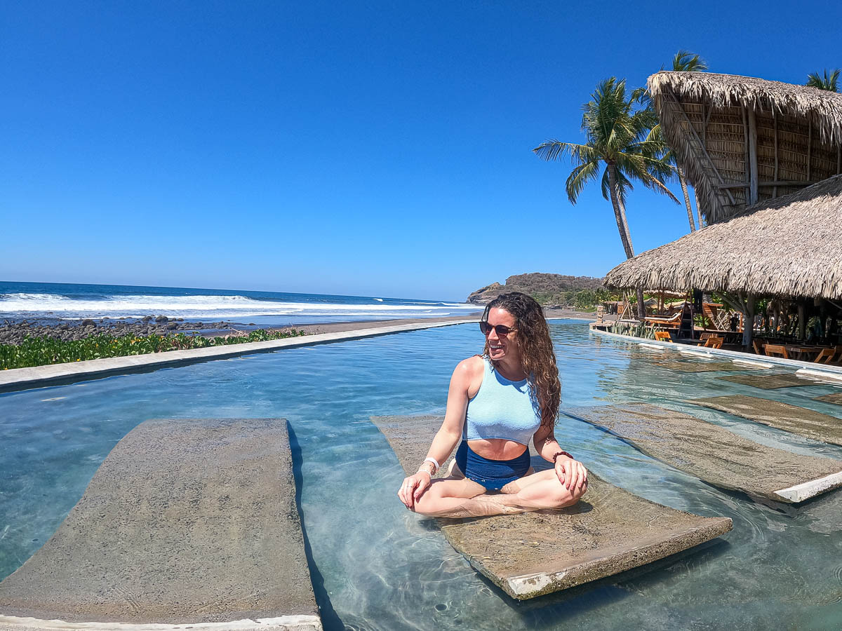 Nina in the pool at Mizata Anti Resort.