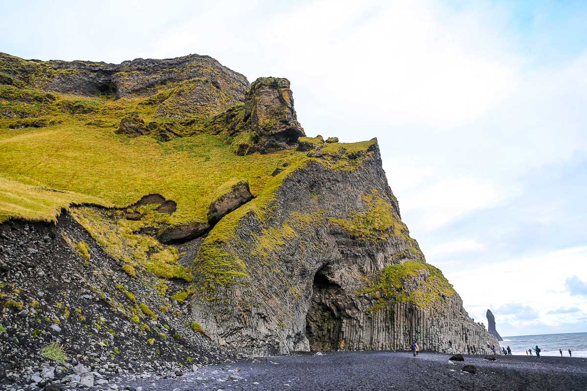 Reynisfjall mountain near Black Sand Beach, Vik Town in Iceland