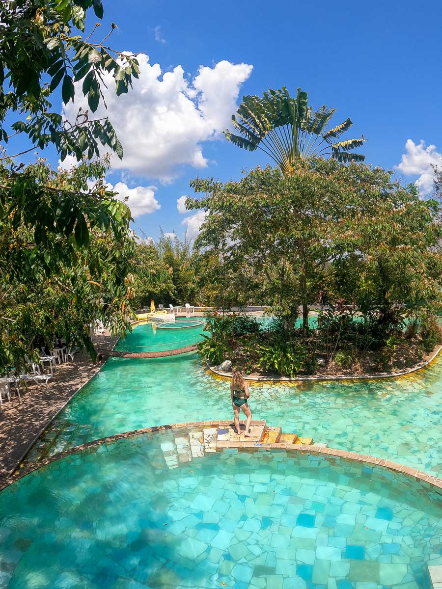 Nina standing at Santa Teresa Hot Spring pools.