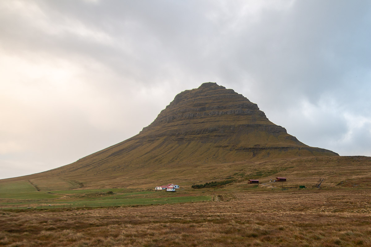 Tiny house at the bottom of a mountain on Snaefellsnes peninsula