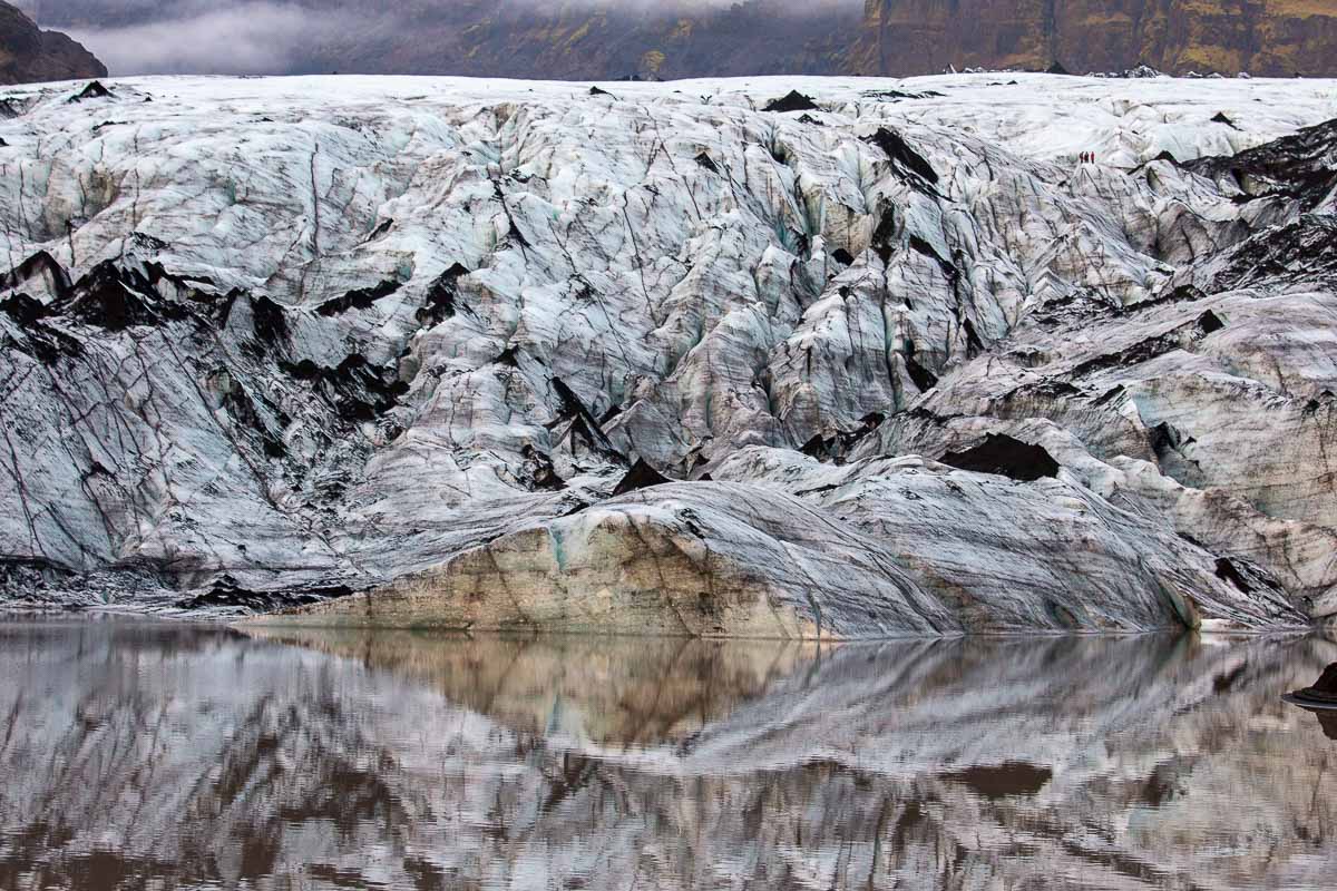Solheimajokull Glacier- landscape reflection