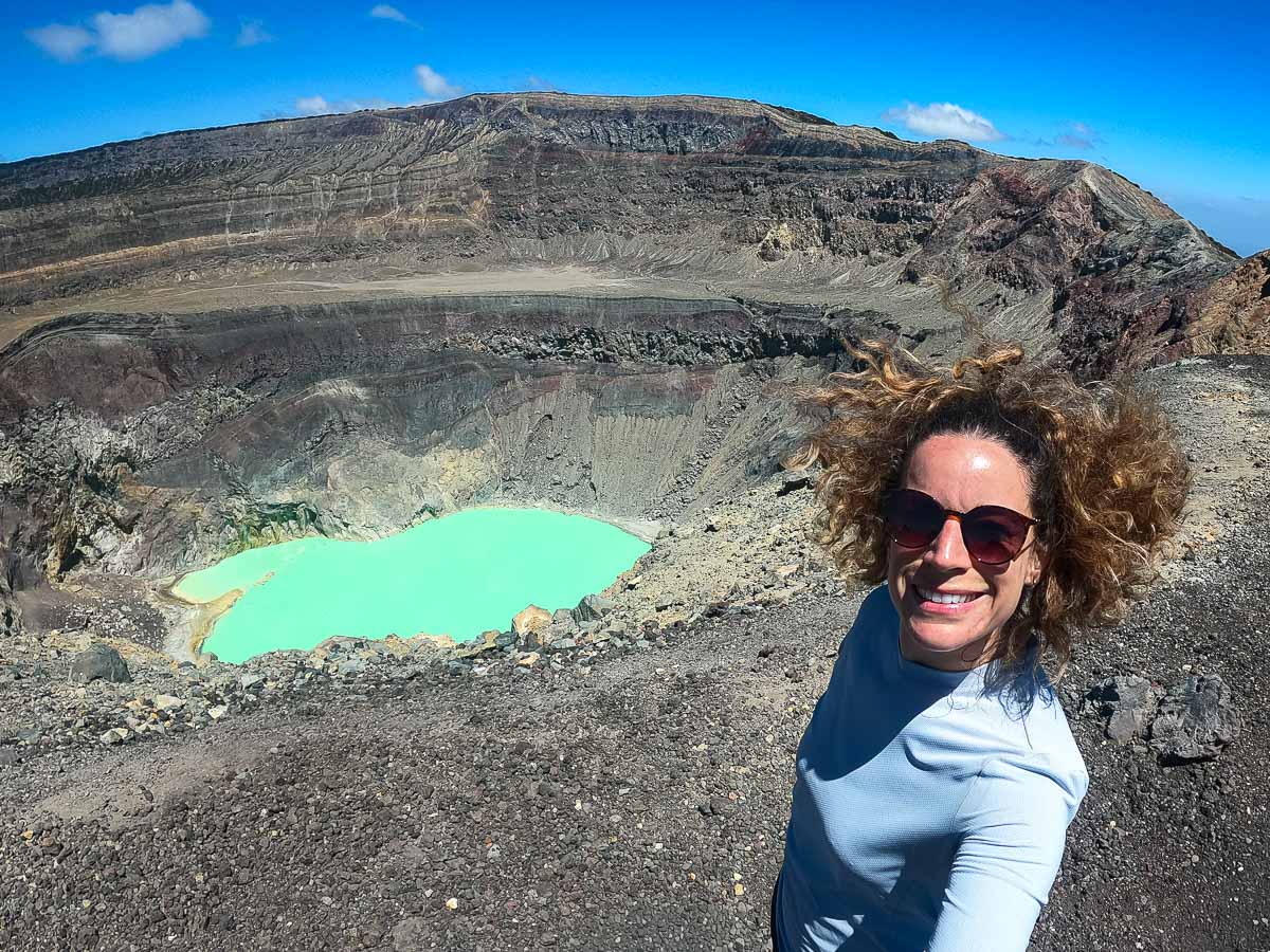 Santa Ana volcano hike lake behind Nina