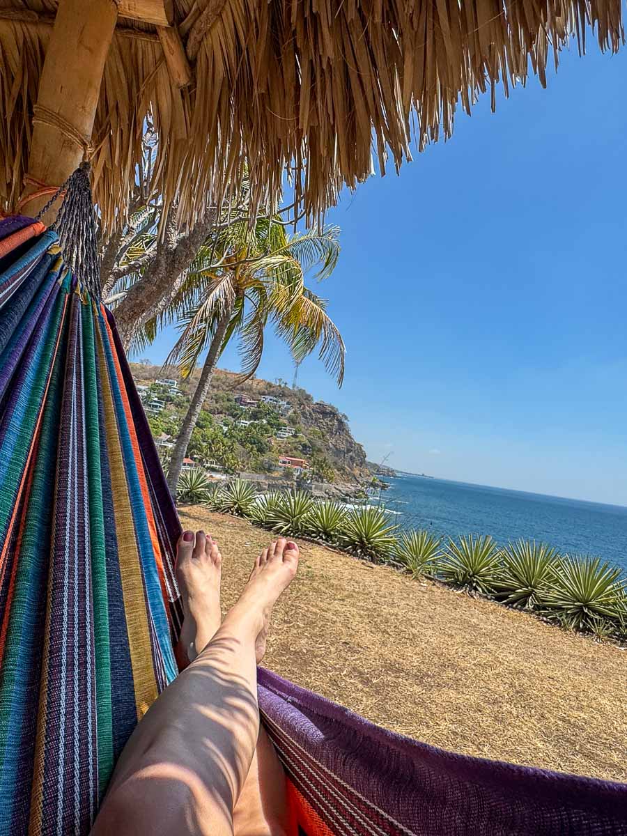 Nina in the hammock at Atami.